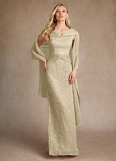Azazie Warren At-home Try On Dresses Aquamarine A-Line Pleated Metallic Mesh Dress image5