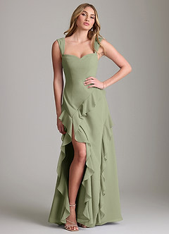 Azazie Sloane Bridesmaid Dresses Pistachio A-Line Sweetheart Neckline Chiffon Dress image3