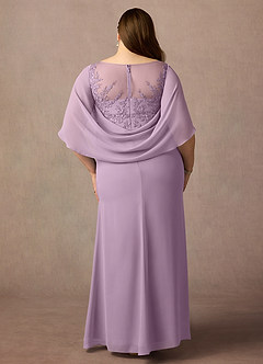 Azazie Hera Abiti per la Madre della Sposa Abito A-Line in Chiffon in Pizzo con Mantellina Glicine image7