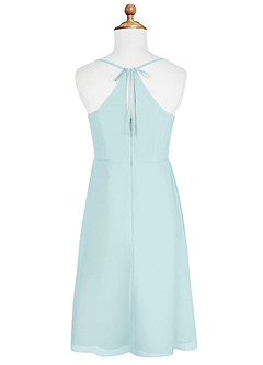 Azazie Doll Junior Sea Glass A-Line Bow Chiffon Dress image6