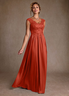 Azazie Amethyst Abiti per la Madre della Sposa Abito A-Line in Pizzo Ruggine image3