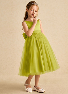 Azazie Winnie Robe Demoiselle D'honneur Fillette Robe Princesse en Tulle Arc Citronnelle image6
