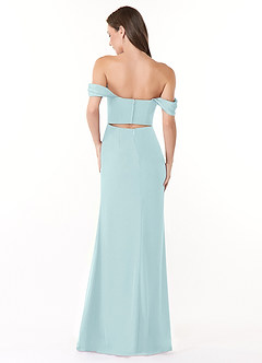 Azazie Lynnie Bridesmaid Dresses Sea Glass Mermaid Off the Shoulder Chiffon Convertible Dress image3