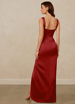 Christian Siriano Bridal for Azazie 1017 Bridesmaid Dresses Pomegranate Sheath Sweetheart Neckline Stretch Satin Dress image5