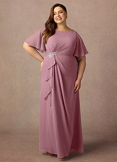 Azazie Rain Mother of the Bride Dresses Vintage Mauve Sheath Beaded Chiffon Dress image6
