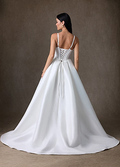 Azazie Anijah Wedding Dresses Diamond White Ball-Gown Stretch Mikado Dress image2