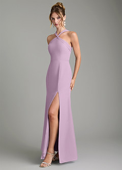 Azazie Rue Bridesmaid Dresses Wisteria A-Line Halter Chiffon Dress image5