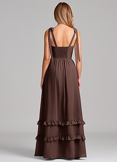 Azazie Anastacia 신부 들러리 드레스 A라인 스윗하트 네크라인 쉬폰 바닥 길이 드레스 image5