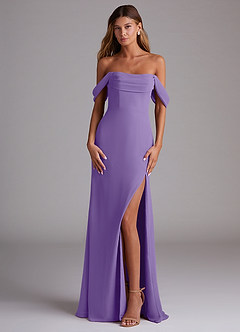 Azazie Saige Bridesmaid Dresses Tahiti A-Line Off the Shoulder Chiffon Convertible Dress image1