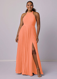 Barbie ♥ Azazie Bridesmaid Dresses Sunset A-Line Pleated Chiffon Dress image7