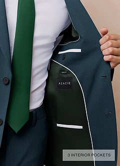 front Savile Sinivihreä Villasekoitteinen 3-osainen puku