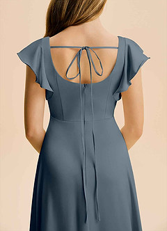 Azazie Bondi Junior Twilight A-Line Side Slit Stretch Satin Dress image6