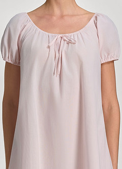 front Camisón de algodón tejido con mangas abullonadas