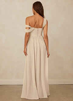 Christian Siriano Bridal for Azazie 1014 Bridesmaid Dresses Champagne A-Line Off the Shoulder Chiffon Dress image3