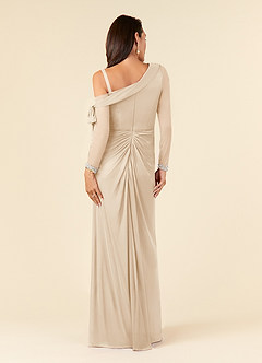 Azazie Marna Mother of the Bride Dresses Champagne Sheath One Shoulder Mesh Dress image6