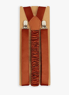 front Matching Matte Satin Bow Tie & Suspenders Set