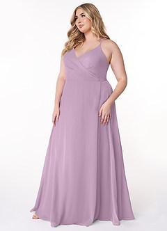 Azazie Davis Bridesmaid Dresses Wisteria A-Line V-Neck Chiffon Dress image9