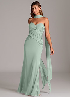 Azazie Katelyn Brudtärnklänningar Klä av Tubklänning i Maska Axelbandslös Agave Konvertibel image3