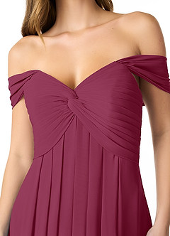 Azazie Kaitlynn Abiti da Damigella Abito Convertibile Impero in Chiffon Increspato Gelso image4