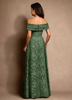 Azazie New Britain Mother of the Bride Dresses Eucalyptus A-Line Pleated Floral Burnout Dress image3