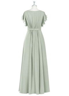 Azazie Daphne Modest Bridesmaid Dresses A-Line Ruffled Chiffon Floor-Length Dress image35