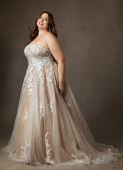 Azazie Keri Suknie ślubne Suknia balowa Bez ramiączek Sznurówka Pociąg sądowy Sukienka image16