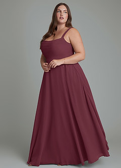 Azazie Shaude Bridesmaid Dresses Cabernet A-Line Pleated Chiffon Dress image9