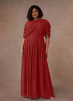 Azazie Olena Mother of the Bride Dresses Rust A-Line Sequins Chiffon Dress image7