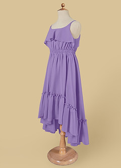 Azazie Karmen Blumenmädchenkleider A-Linie Gestreift Chiffon Kleid Tahiti image8