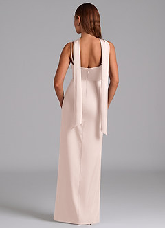 Azazie Calandra Suknie dla druhen Linia A Pofałdowany Satyna elastyczna Do ziemi Sukienka image4