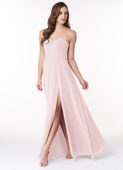 Azazie Arabella Allure Robes de demoiselle d'honneur Robe Trapèze Convertible en Mousseline de soie Encolure en Forme de Cœur Rose Pâle image3