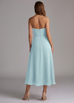 Azazie Wren Bridesmaid Dresses Sea Glass A-Line Strapless Chiffon Dress image2