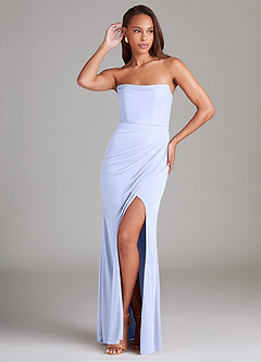 Azazie Leonis Jurken voor bruidsmeisjes Converteerbaar Jurk van Mesh met Kolom Strapless Lavendel image1