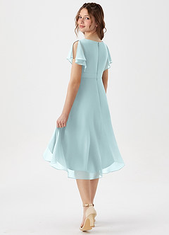 Azazie Graciela Junior Mist A-Line Pleated Chiffon Dress image6