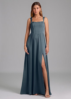 Azazie Rosaline Brautjungfernkleider A-Linie Seitliche Cut-Outs Stretch-Satin Kleid Zwielichtviolett image3