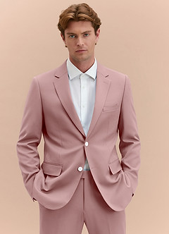 front James Dusty Rose Structured Stretch Suit Jacket