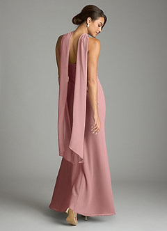 Azazie Saylor Brudtärnklänningar Klä av Sjöjungfru i Chiffong Axelbandslös Dammig Ros image9