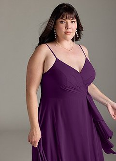Azazie Akita Bridesmaid Dresses Grape A-Line Chiffon Dress image10
