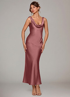 Azazie Rylina Robes de demoiselle d'honneur Robe Sirène en Satin extensible Plissée Améthyste image4