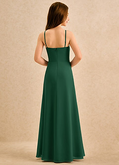 Azazie lolly Girls Formal Flower Girl Dresses Dark Green A-Line Pleated Chiffon Dress image2