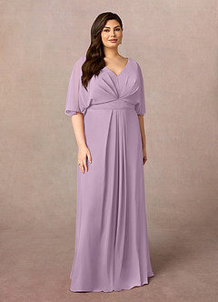 Azazie Oksana Mother of the Bride Dresses Wisteria A-Line V-Neck Pleated Chiffon Dress image6