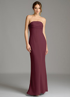 Azazie Ailanie Bridesmaid Dresses Cabernet Mermaid Strapless Chiffon Dress image1