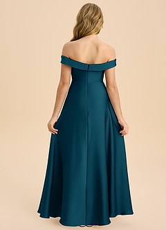 Azazie Sissy Junior Klä av A-Line i Stretch Satin Av axeln image2