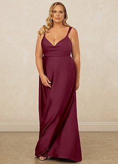 Christian Siriano Bridal for Azazie 1001 Bridesmaid Dresses Mulberry A-Line Sweetheart Neckline Stretch Satin Dress image15