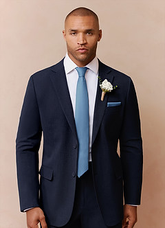 Savile Navy Blue Wool Blend Suit Jacket