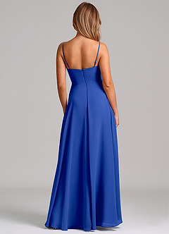 Azazie Elle Bridesmaid Dresses Royal Blue A-Line Pleated Chiffon Dress image7