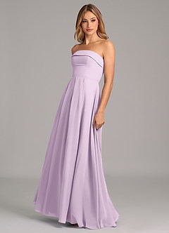 Azazie Lucienne Abiti da Damigella Abito Convertibile A-Line in Chiffon Senza Cinturino Lilla Glassato image4