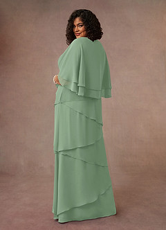 Azazie OHara Mother of the Bride Dresses Matcha A-Line V-Neck Chiffon Dress image20
