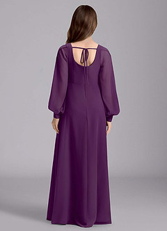 Azazie Bondi Junior Vestido de Uva de Gasa de Corte en A con Blusón image2