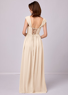 Barbie ♥ Azazie Bridesmaid Dresses White Alabaster A-Line Corset Chiffon Dress image12